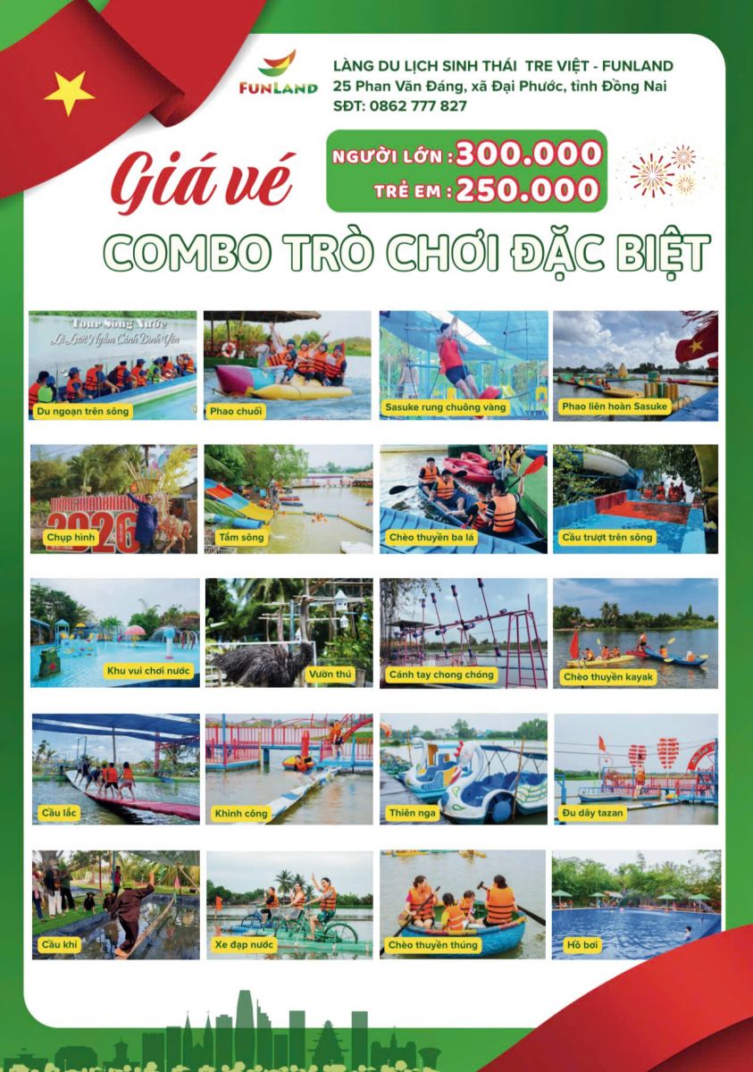 Giá vé combo trò chơi đặc biệt